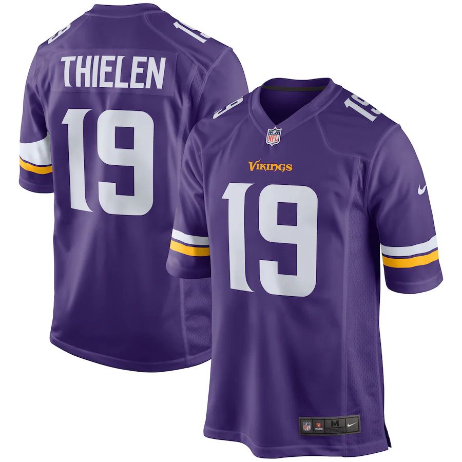 Men Minnesota Vikings #19 Adam Thielen Nike Purple Game Player NFL Jersey